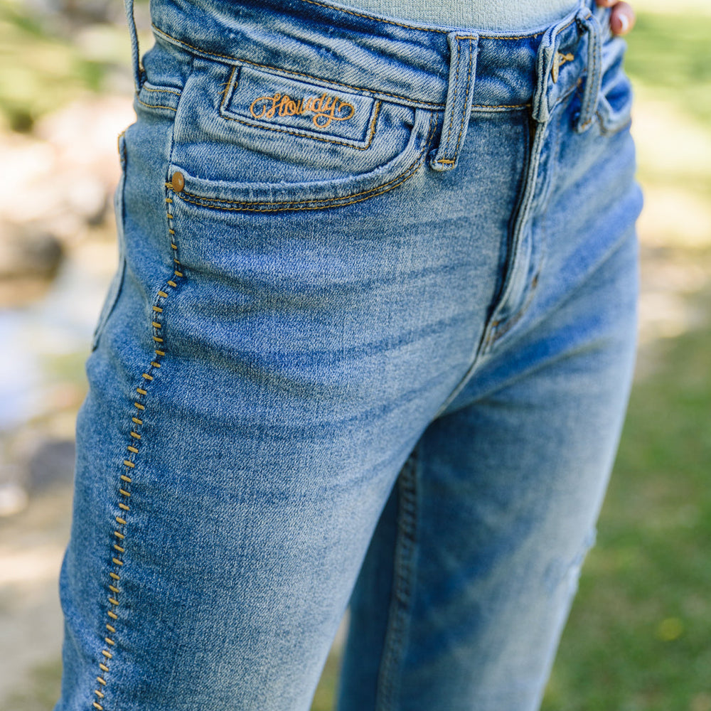 
                      
                        Howdy Embroidery Boyfriend Jeans
                      
                    