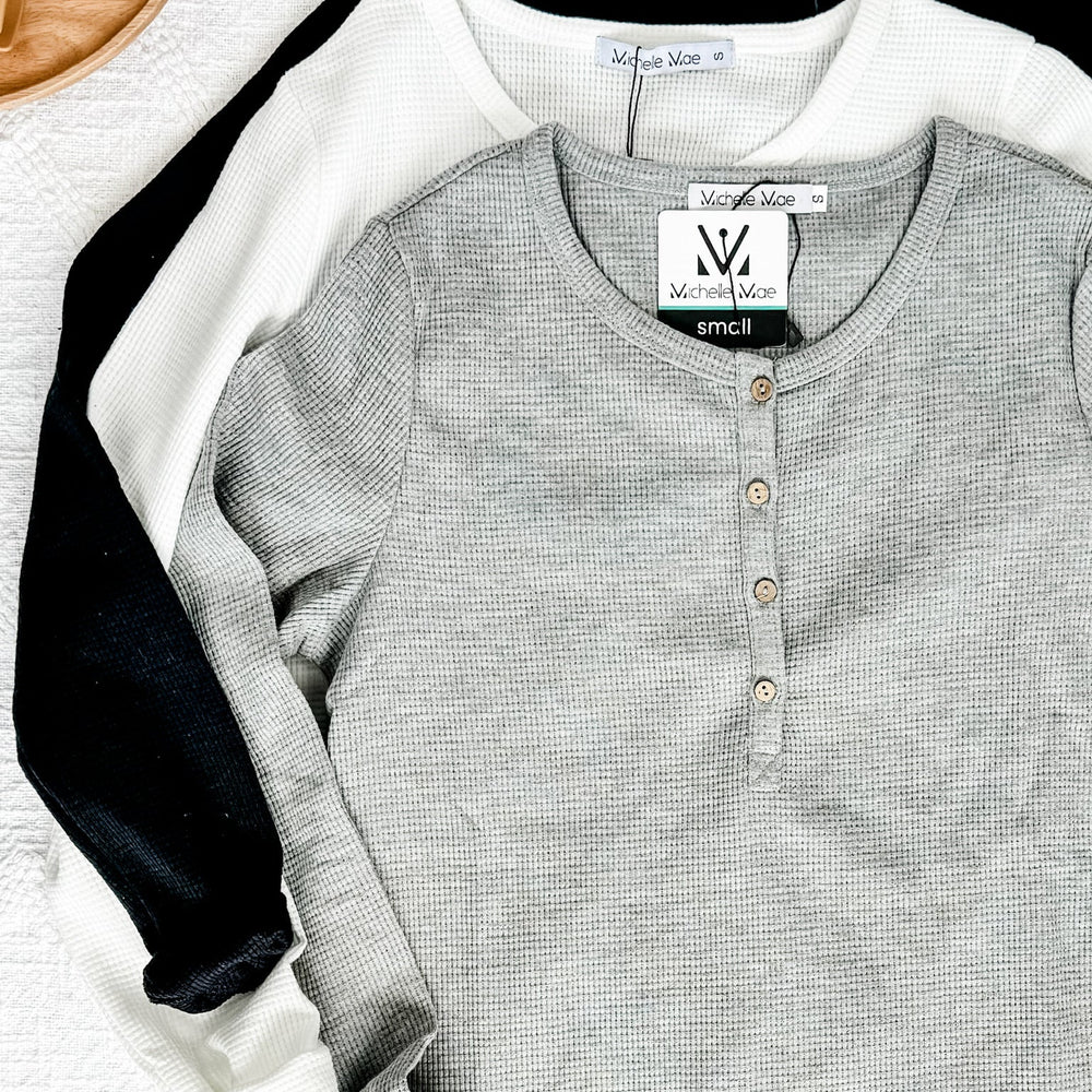 
                      
                        Harper Long Sleeve Henley - White
                      
                    