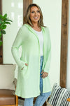 Michelle Mae Claire Hooded Waffle Cardigan - Lime