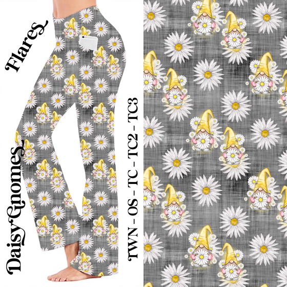 Daisy Gnomes - Yoga Flares with Pockets
