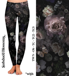  Subdued Blossoms - Leggings with Pockets