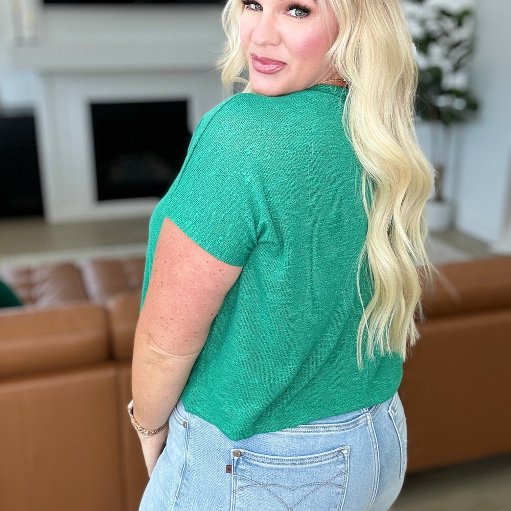 
                      
                        Classic Comfort V-Neck Top in Kelly Green
                      
                    