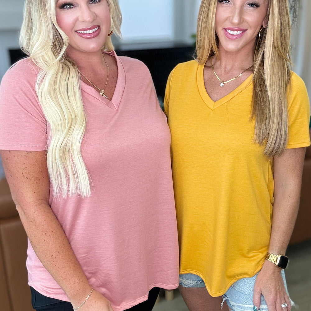 
                      
                        Heart and Soul V-Neck Top in Mustard
                      
                    