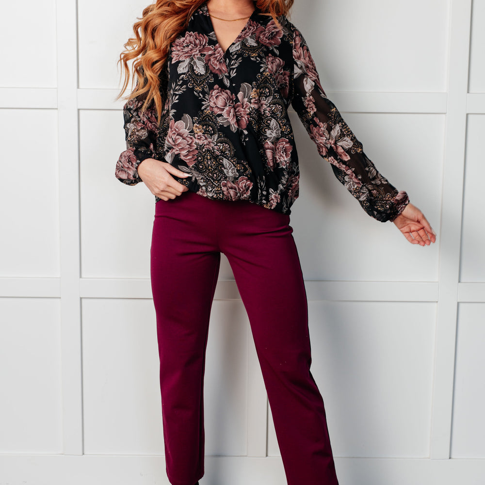 
                      
                        I Wish We Had it All Surplice Floral Blouse
                      
                    