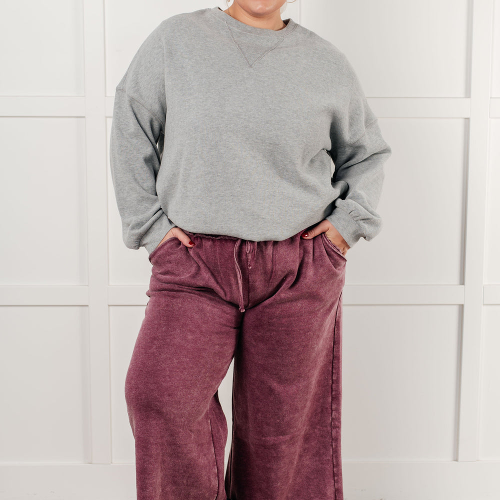 
                      
                        In or Out Wide Leg Cropped Pants in Eggplant
                      
                    