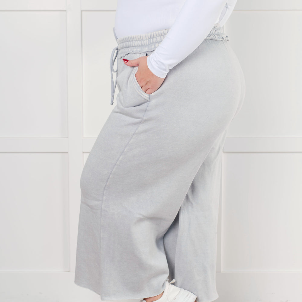 
                      
                        In or Out Wide Leg Cropped Pants in Light Grey
                      
                    