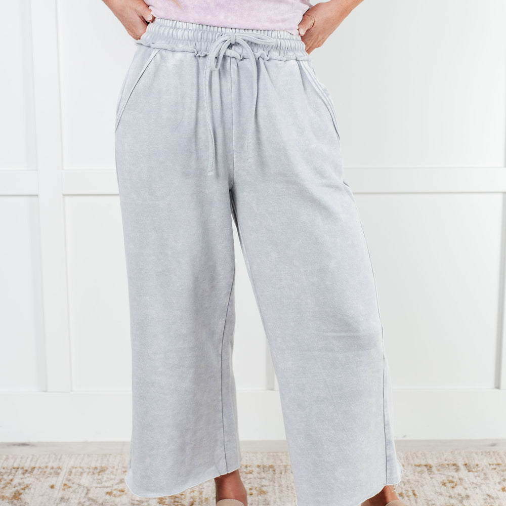 
                      
                        In or Out Wide Leg Cropped Pants in Light Grey
                      
                    