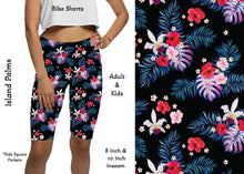  Island Palms  8" & 10"  Yoga Bike Shorts with Pockets