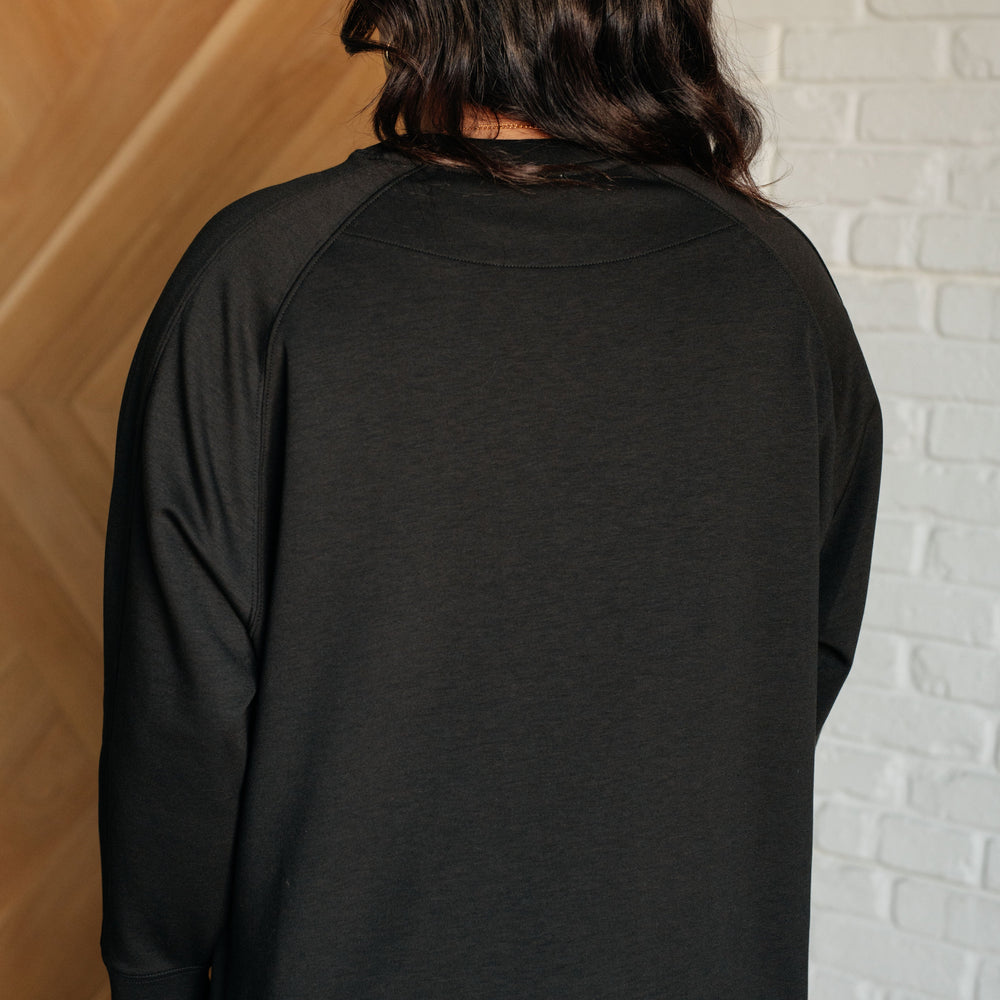 
                      
                        It's The Little Things Relaxed Scuba Pullover in Black
                      
                    