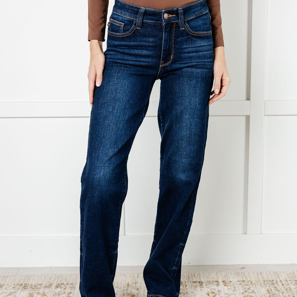 
                      
                        Jacqueline Mid Rise Frayed Hem Straight Leg Jean
                      
                    