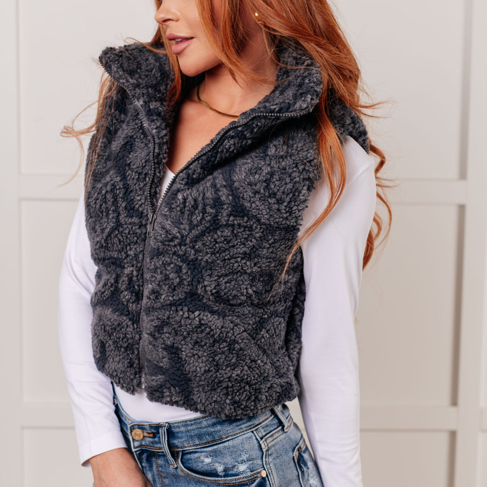 
                      
                        Just One More Layer Paisley Sherpa Print Vest
                      
                    