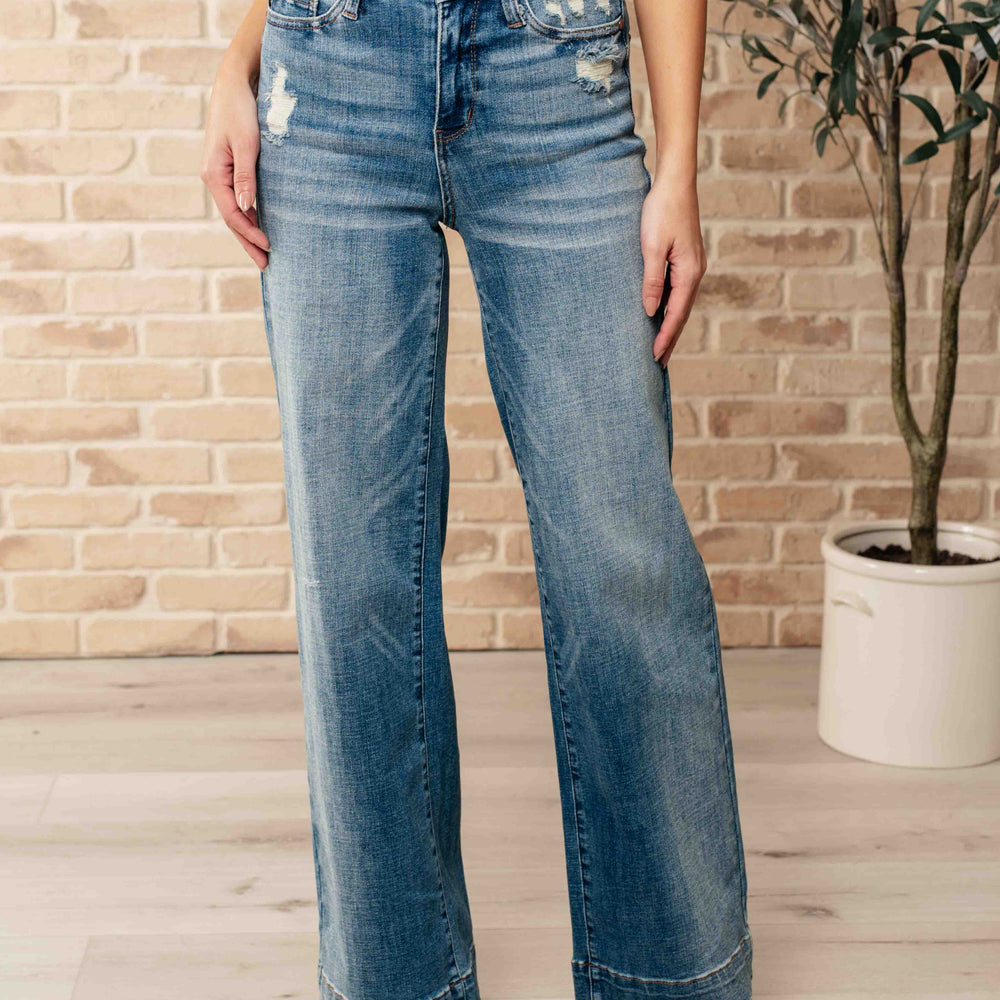 
                      
                        Katrina High Waist Distressed Denim Trousers
                      
                    