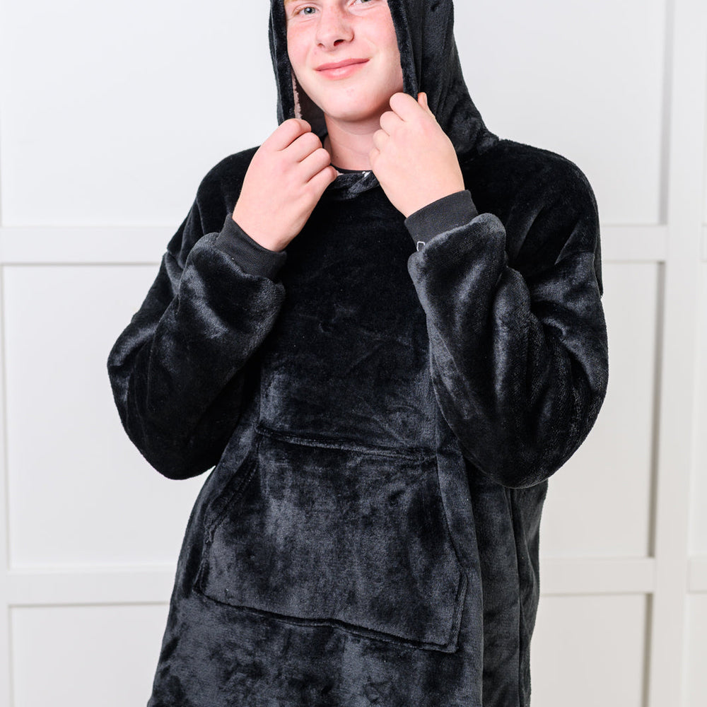 
                      
                        Kids Oversized Hoodie Blanket in Black
                      
                    