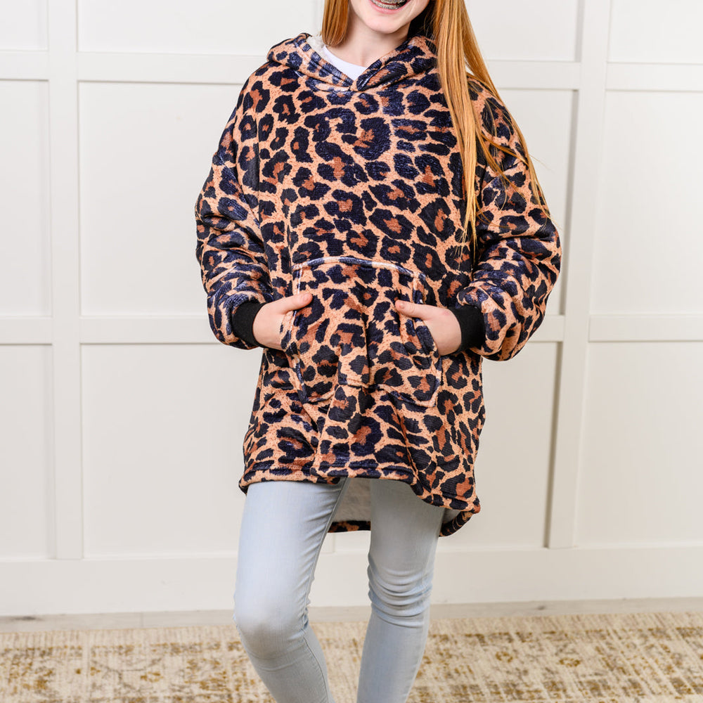 
                      
                        Kids Oversized Hoodie Blanket in Leopard
                      
                    