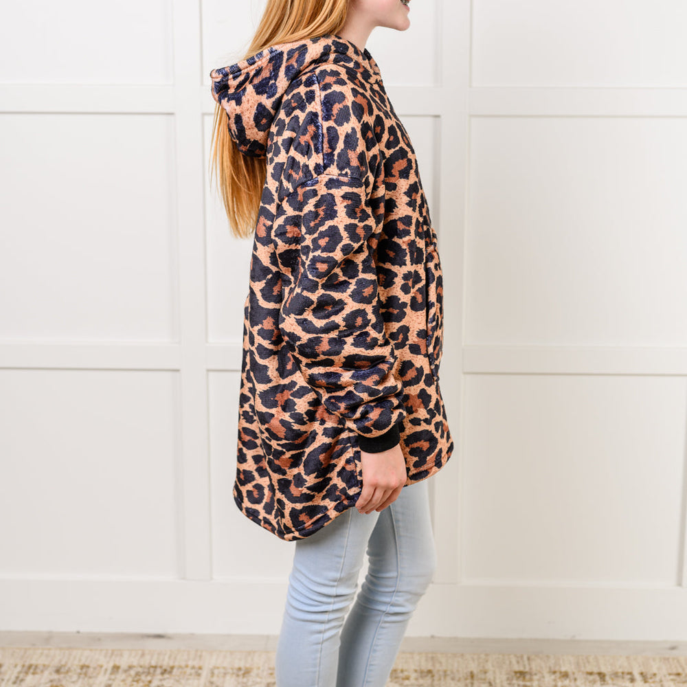 
                      
                        Kids Oversized Hoodie Blanket in Leopard
                      
                    