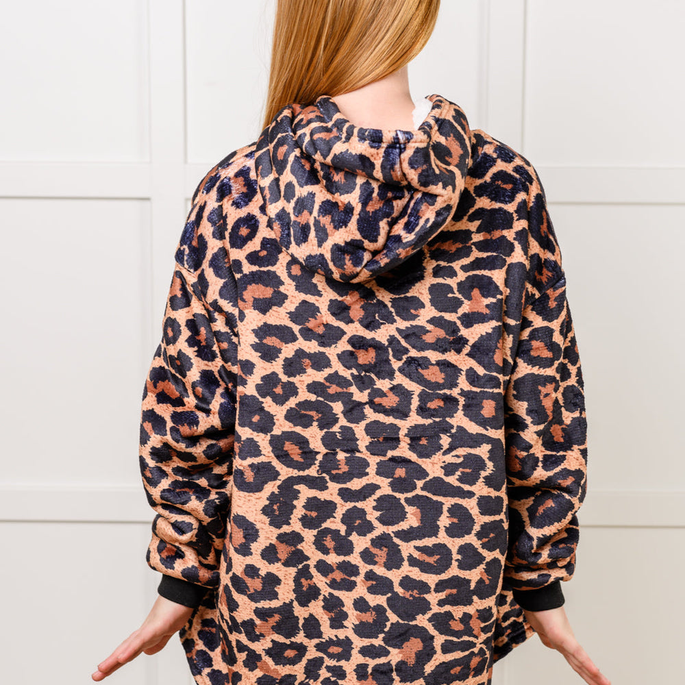 
                      
                        Kids Oversized Hoodie Blanket in Leopard
                      
                    