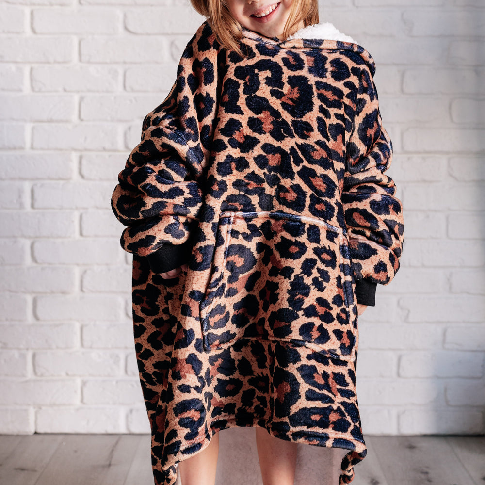 
                      
                        Kids Oversized Hoodie Blanket in Leopard
                      
                    