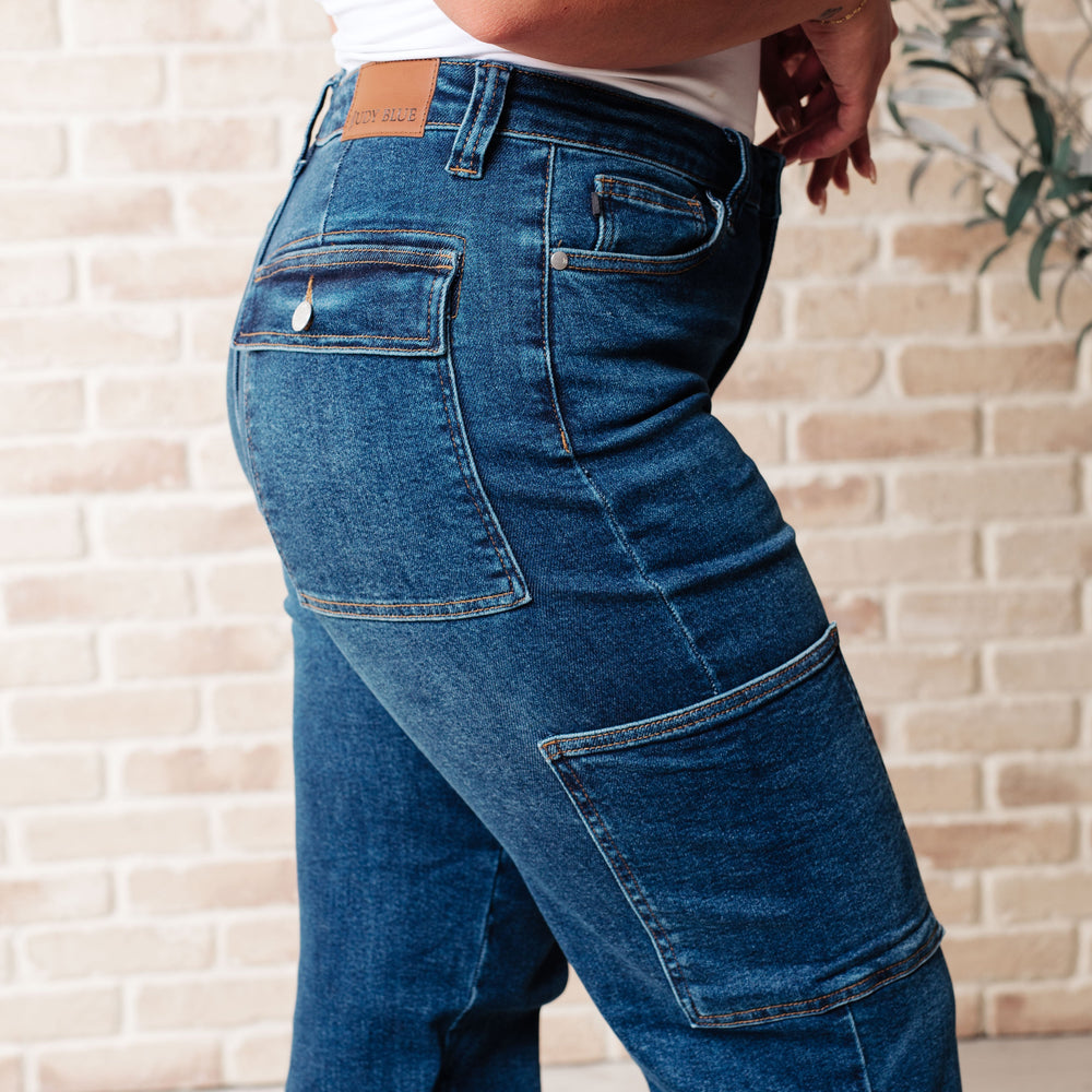 
                      
                        Leila High Rise Cargo Straight Jeans
                      
                    