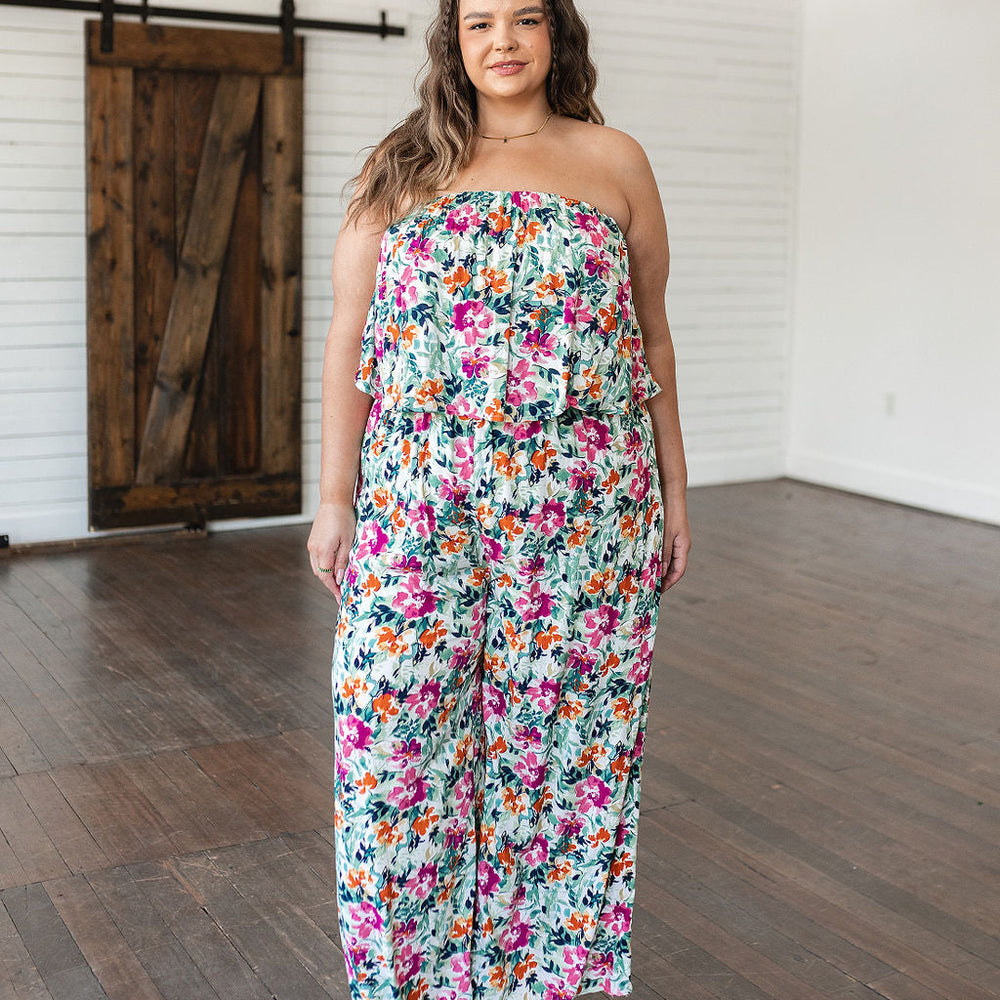 
                      
                        Life of the Party Floral Jumpsuit in Green
                      
                    