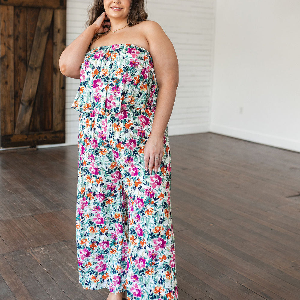 
                      
                        Life of the Party Floral Jumpsuit in Green
                      
                    