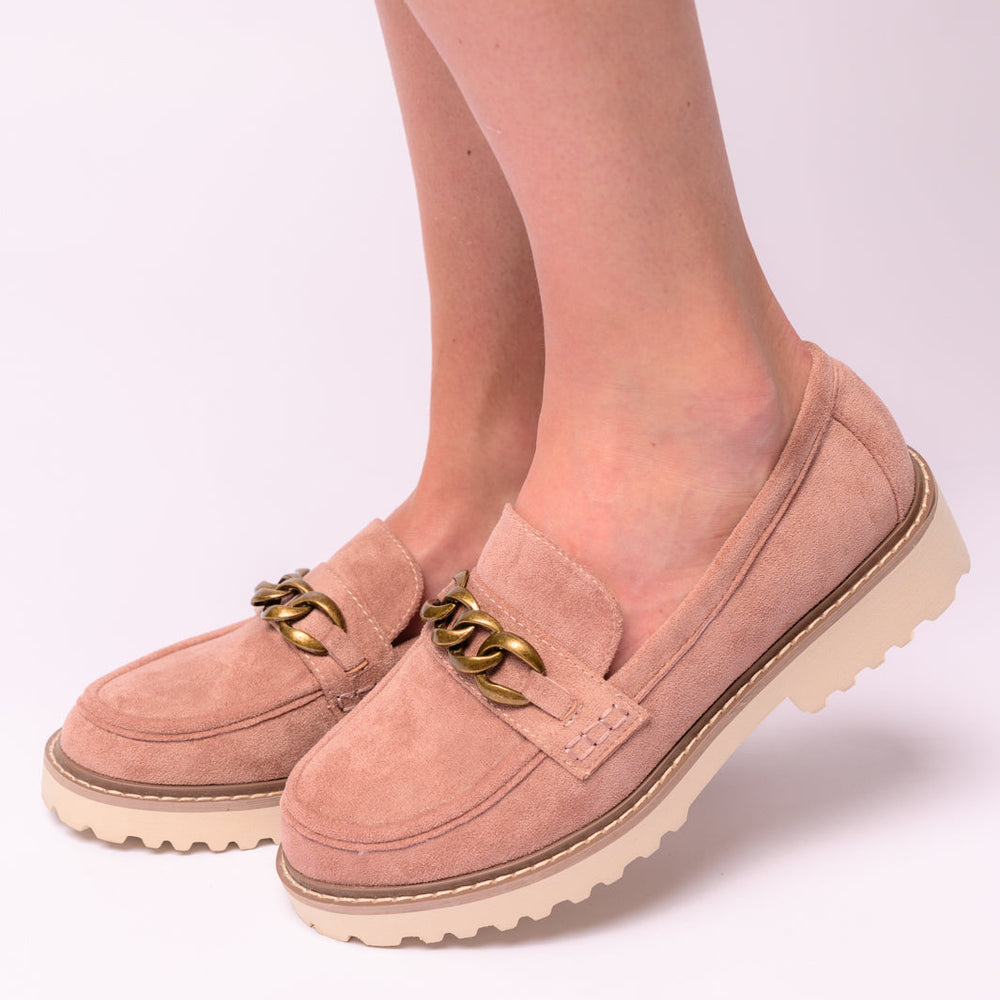 
                      
                        Literally Loafers in Blush Faux Suede
                      
                    