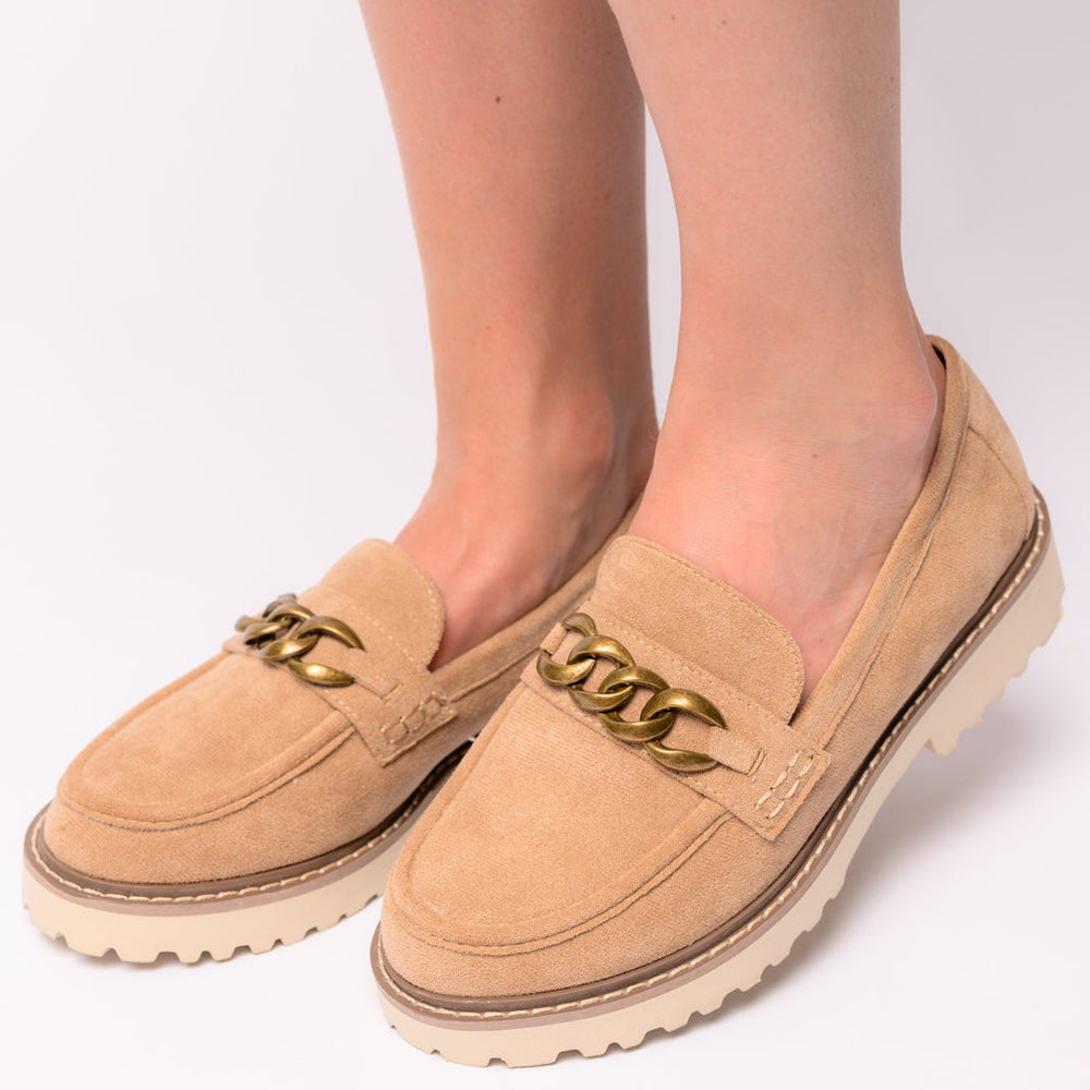 
                      
                        Literally Loafers in Camel Faux Suede
                      
                    