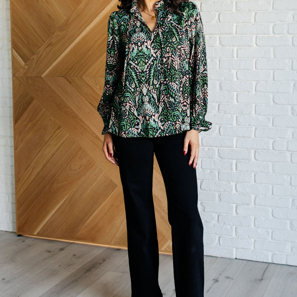 
                      
                        Looking Out Damask Print Blouse
                      
                    