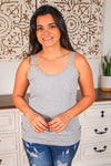 IN STOCK Lexi Lace Tank - Light Grey