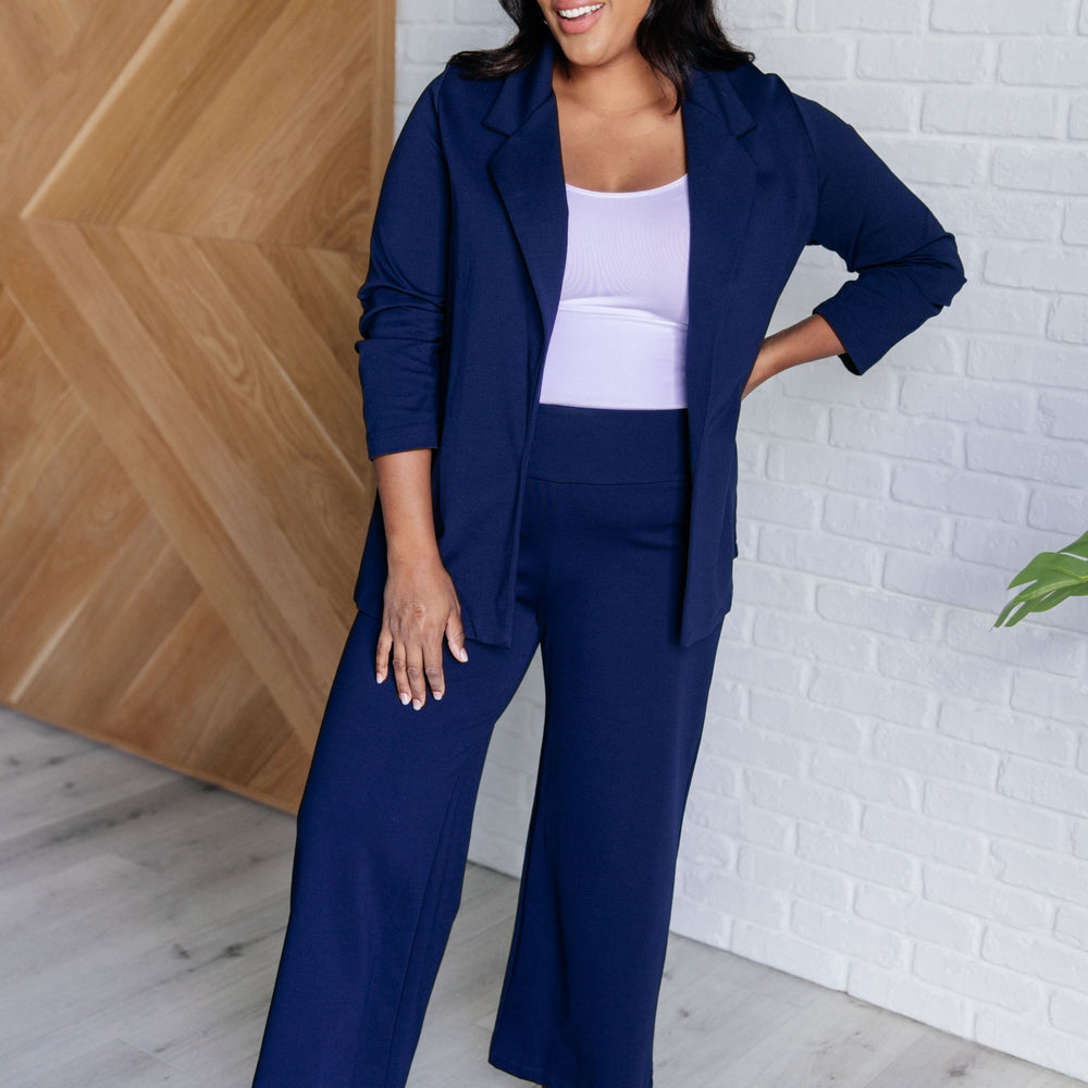 
                      
                        Magic Wide Leg Crop Pants in Navy
                      
                    