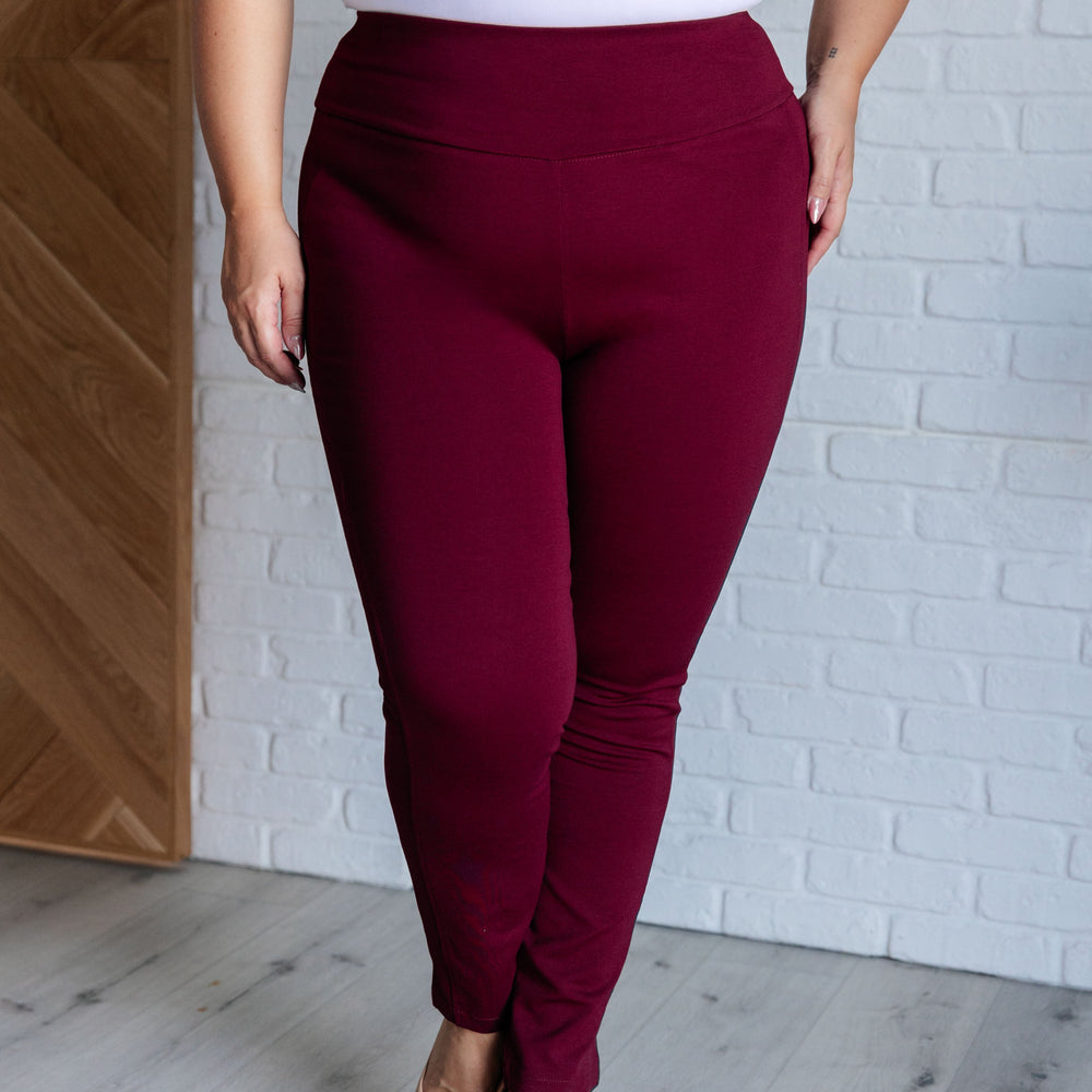 
                      
                        Magic Skinny 28" Pants in Wine
                      
                    