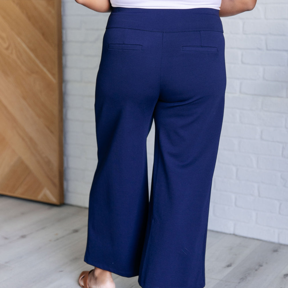 
                      
                        Magic Wide Leg Crop Pants in Navy
                      
                    