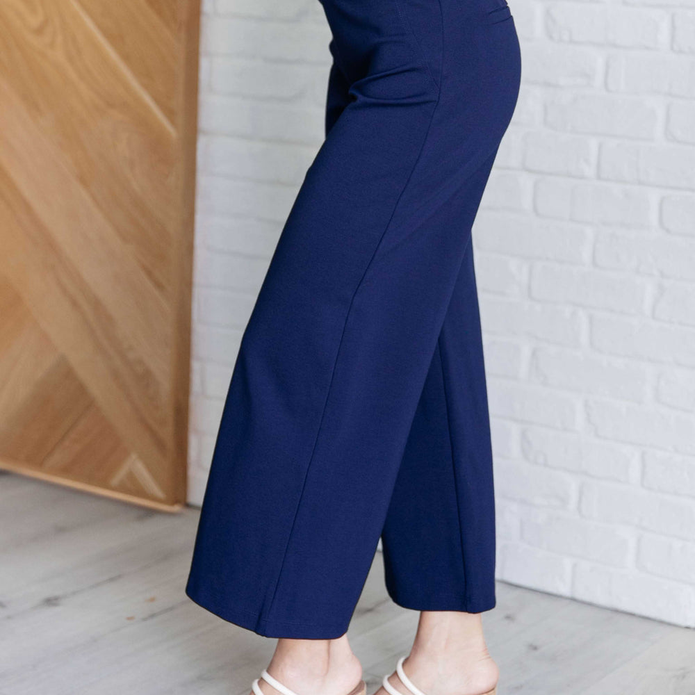 
                      
                        Magic Wide Leg Crop Pants in Navy
                      
                    