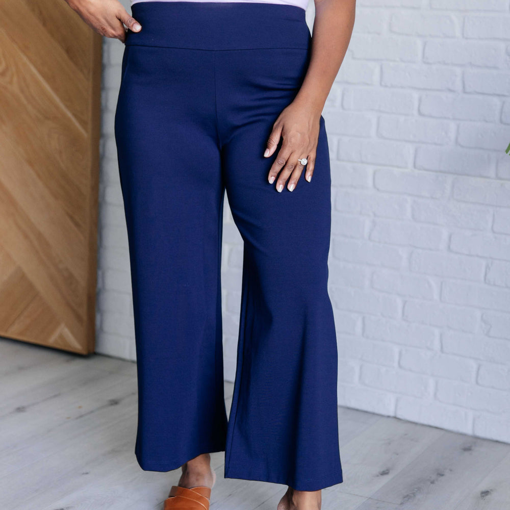 
                      
                        Magic Wide Leg Crop Pants in Navy
                      
                    