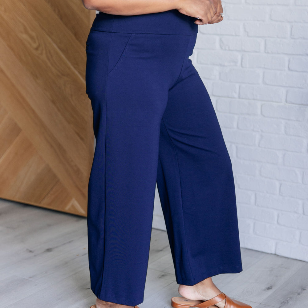 
                      
                        Magic Wide Leg Crop Pants in Navy
                      
                    