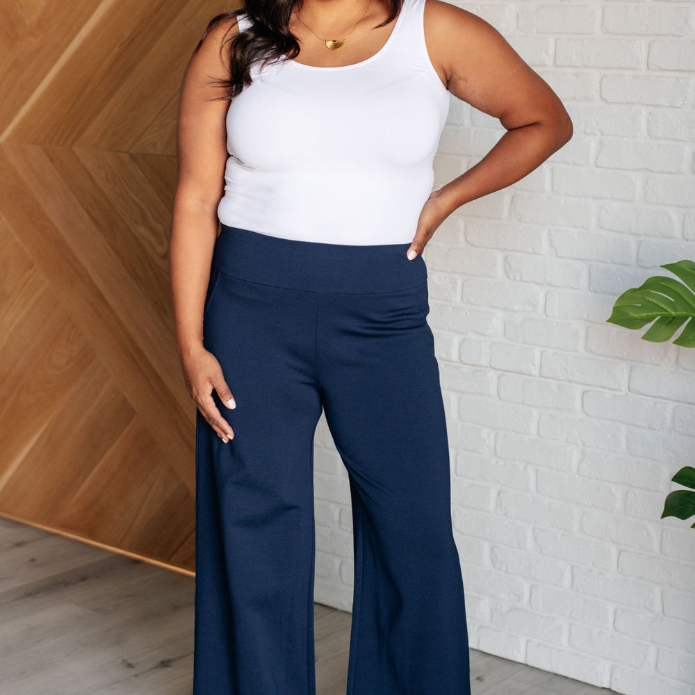 
                      
                        Magic Wide Leg Pants in Navy
                      
                    