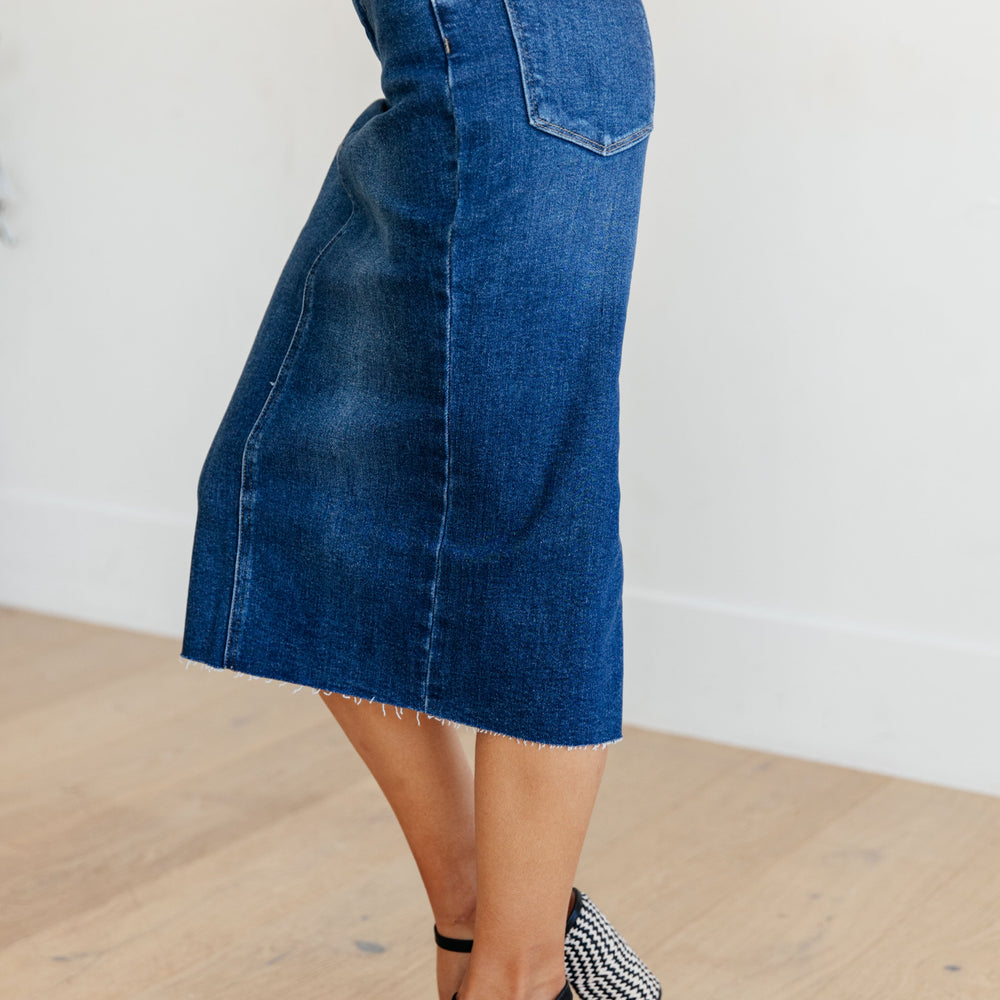 
                      
                        Marcy High Rise Denim Midi Skirt
                      
                    