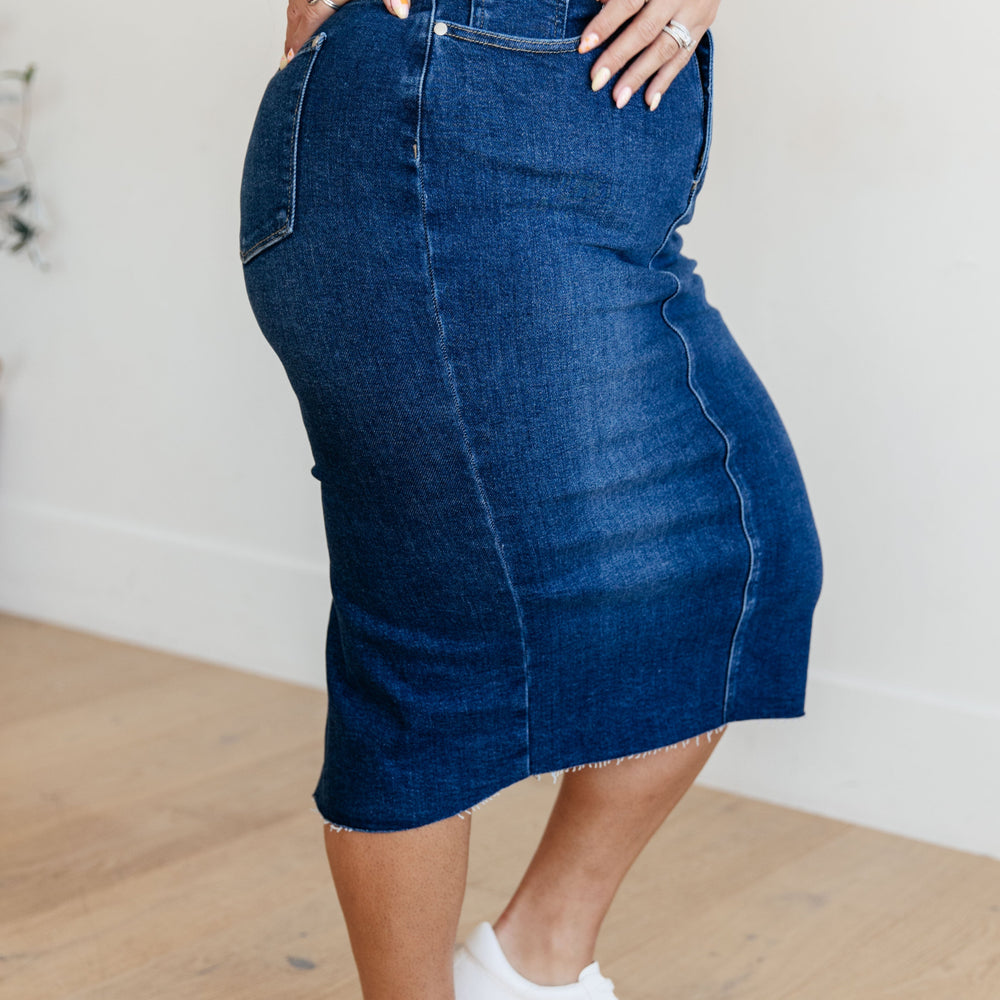 
                      
                        Marcy High Rise Denim Midi Skirt
                      
                    