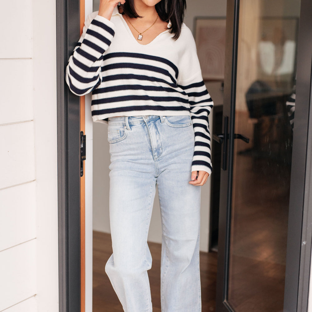 
                      
                        Memorable Moments Striped Sweater in White
                      
                    