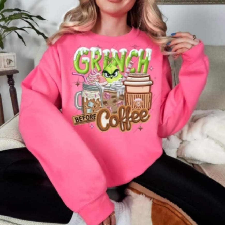 Grinchy Before Coffee Graphic Top