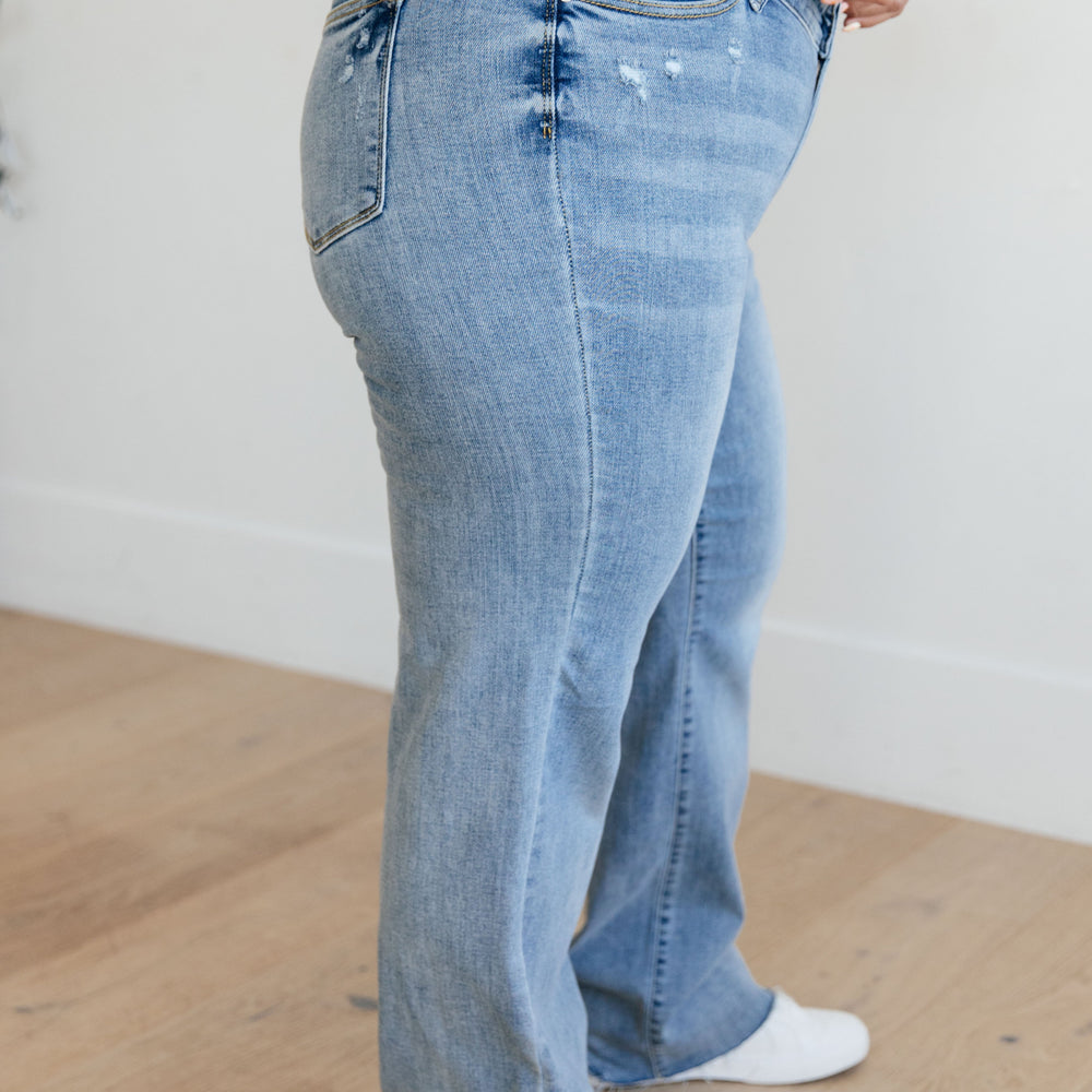 
                      
                        Mildred High Rise V Front Waistband Straight Jeans
                      
                    