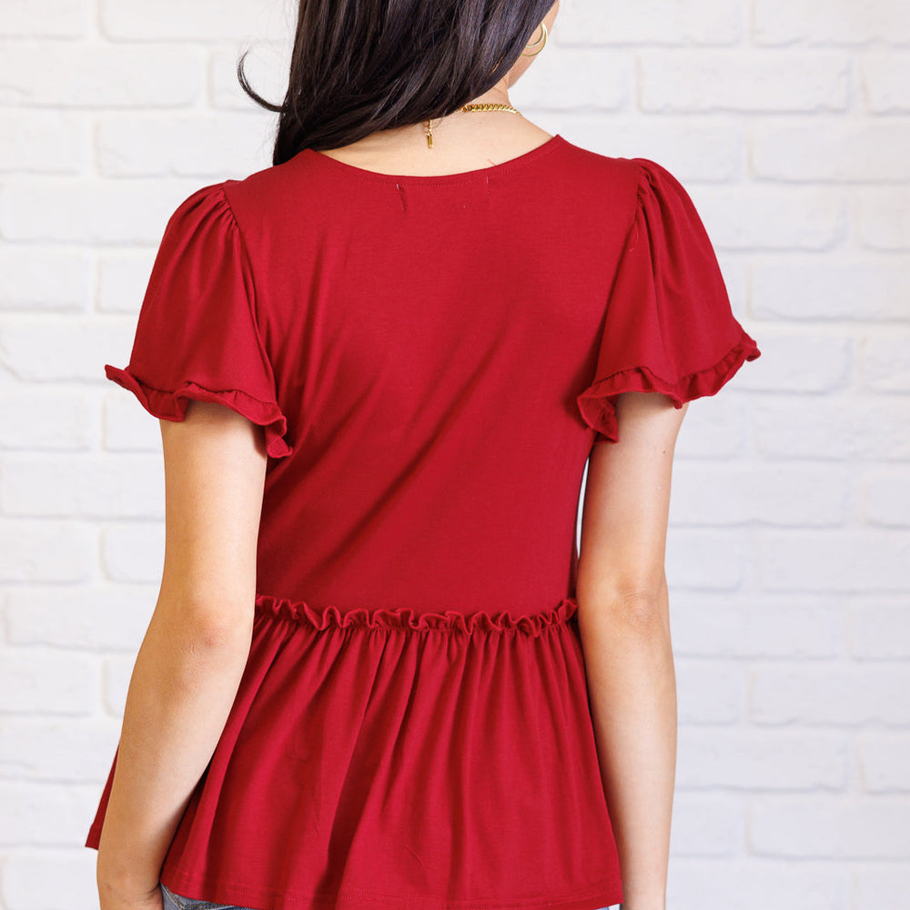 
                      
                        One Day Soon V-Neck Ruffle Detail Top
                      
                    