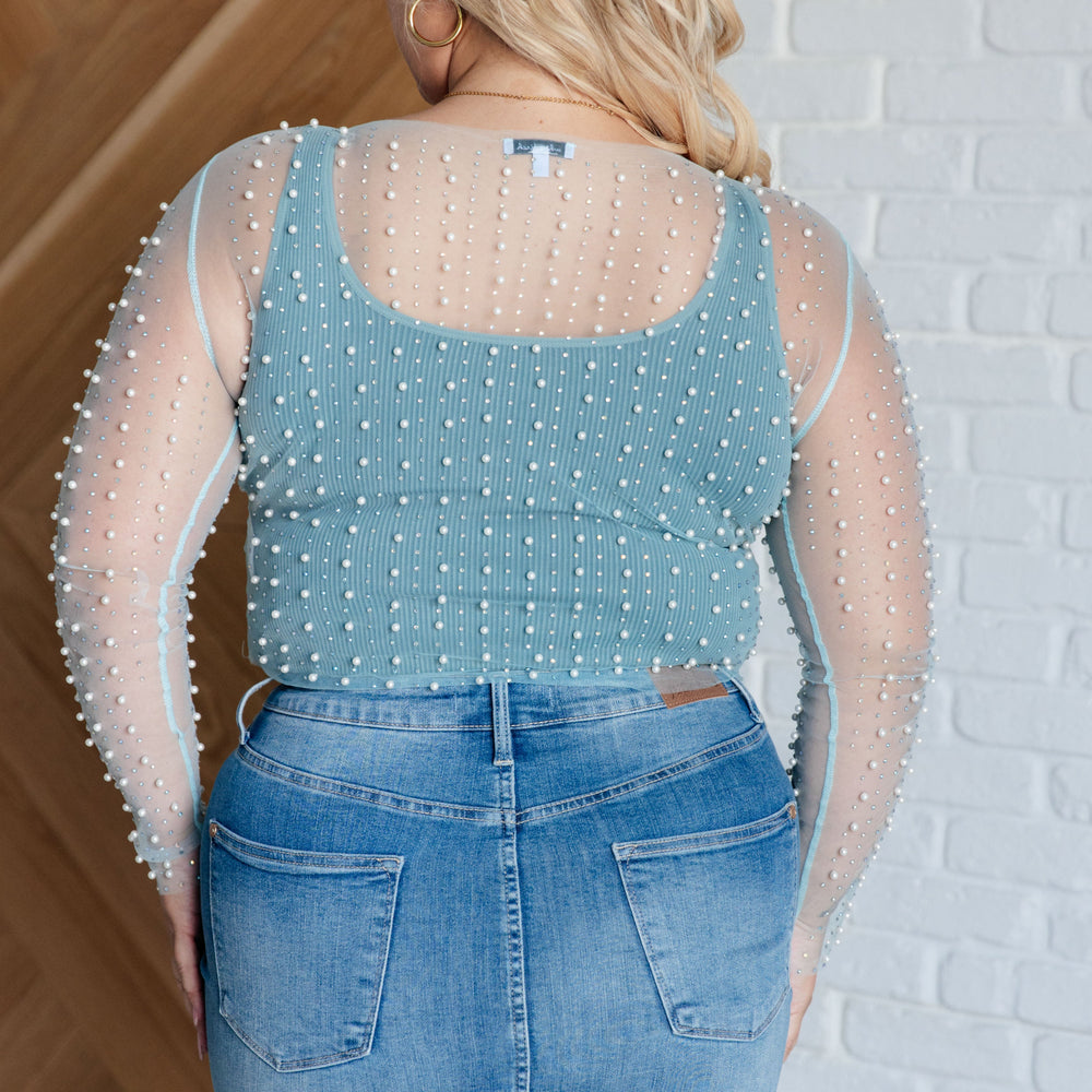 
                      
                        Pearl Diver Layering Top in Light Cyan
                      
                    