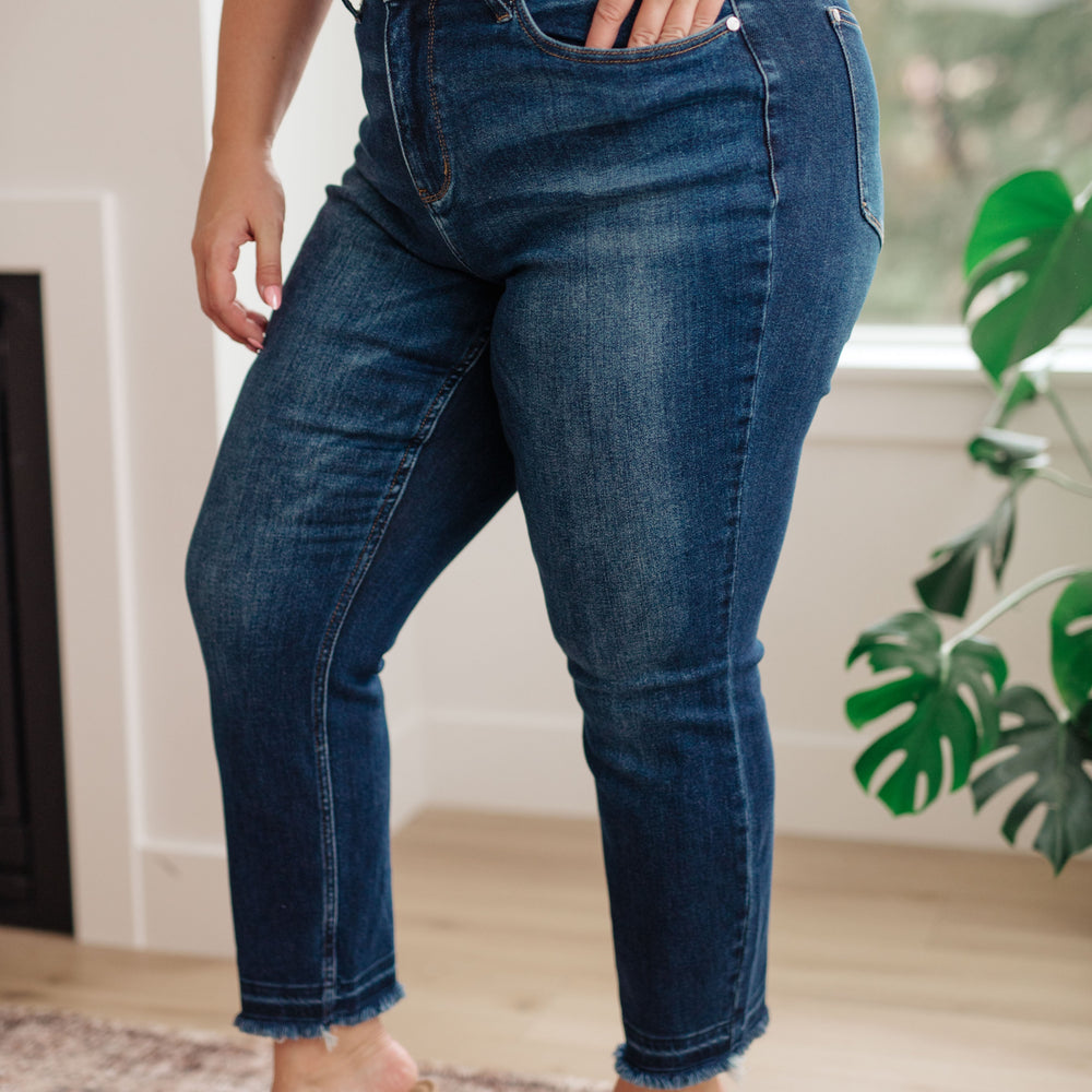 
                      
                        Phillipa High Rise Release Hem Slim Jeans
                      
                    