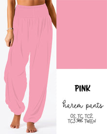  Solid Pink Harem Pants