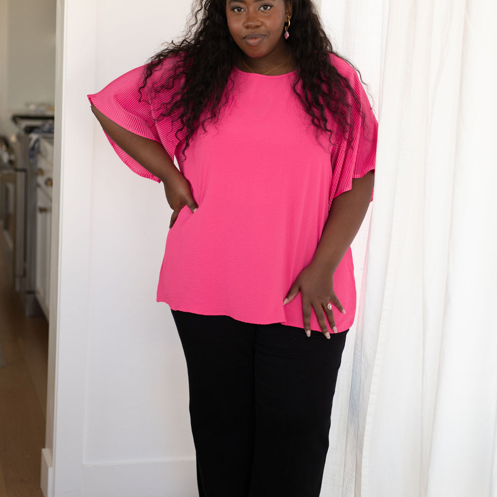 
                      
                        Pink and Perfect Ruffle Sleeve Top
                      
                    