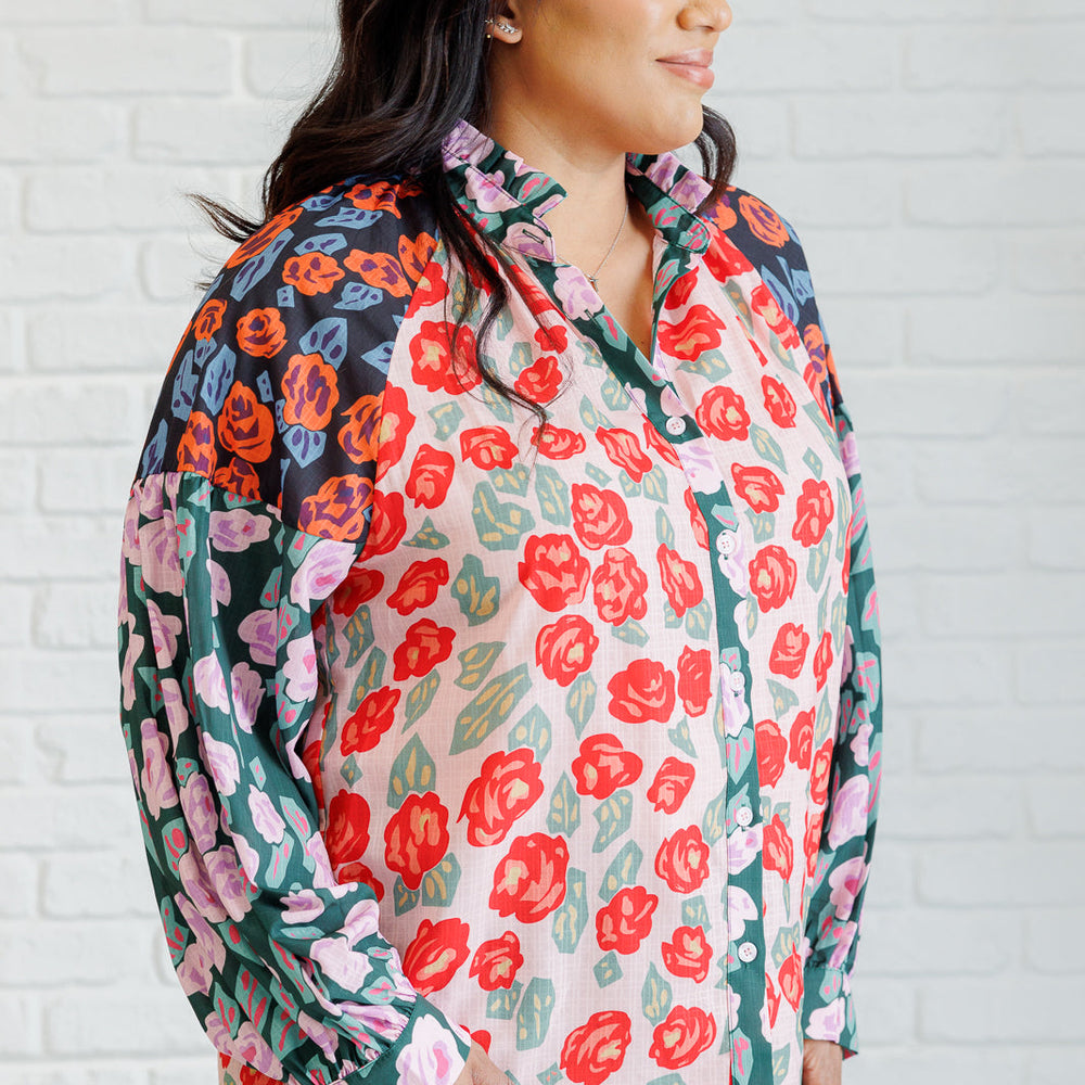 
                      
                        Presupposed Ideas Mixed Print Button Up Blouse
                      
                    