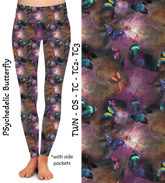 Psychedelic Butterfly Capris with Pockets