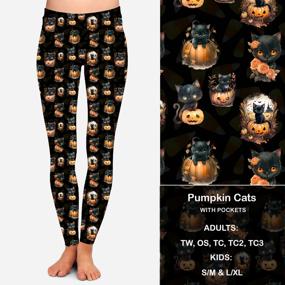 Pumpkin Cats Leggings & Capris with Pockets