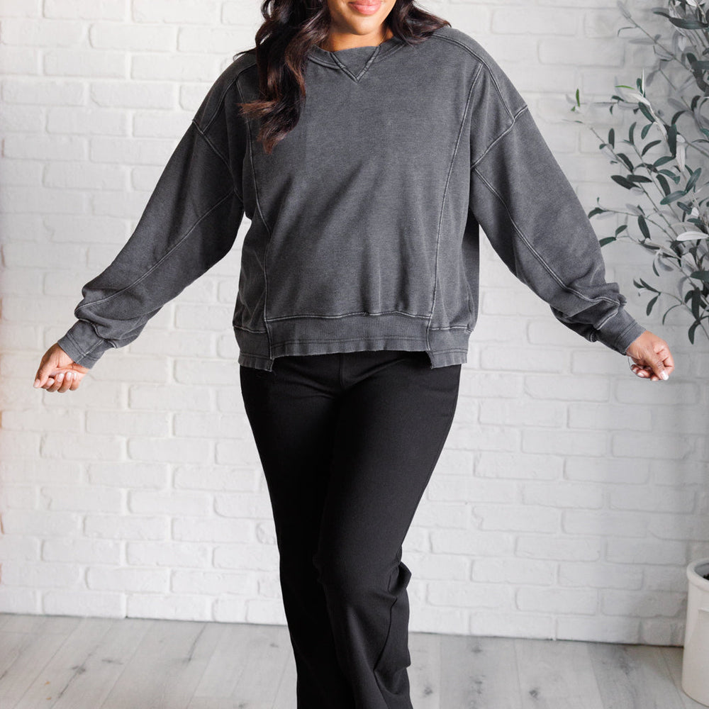 
                      
                        Quick Fix Mineral Wash Crew Neck Pullover in Black
                      
                    