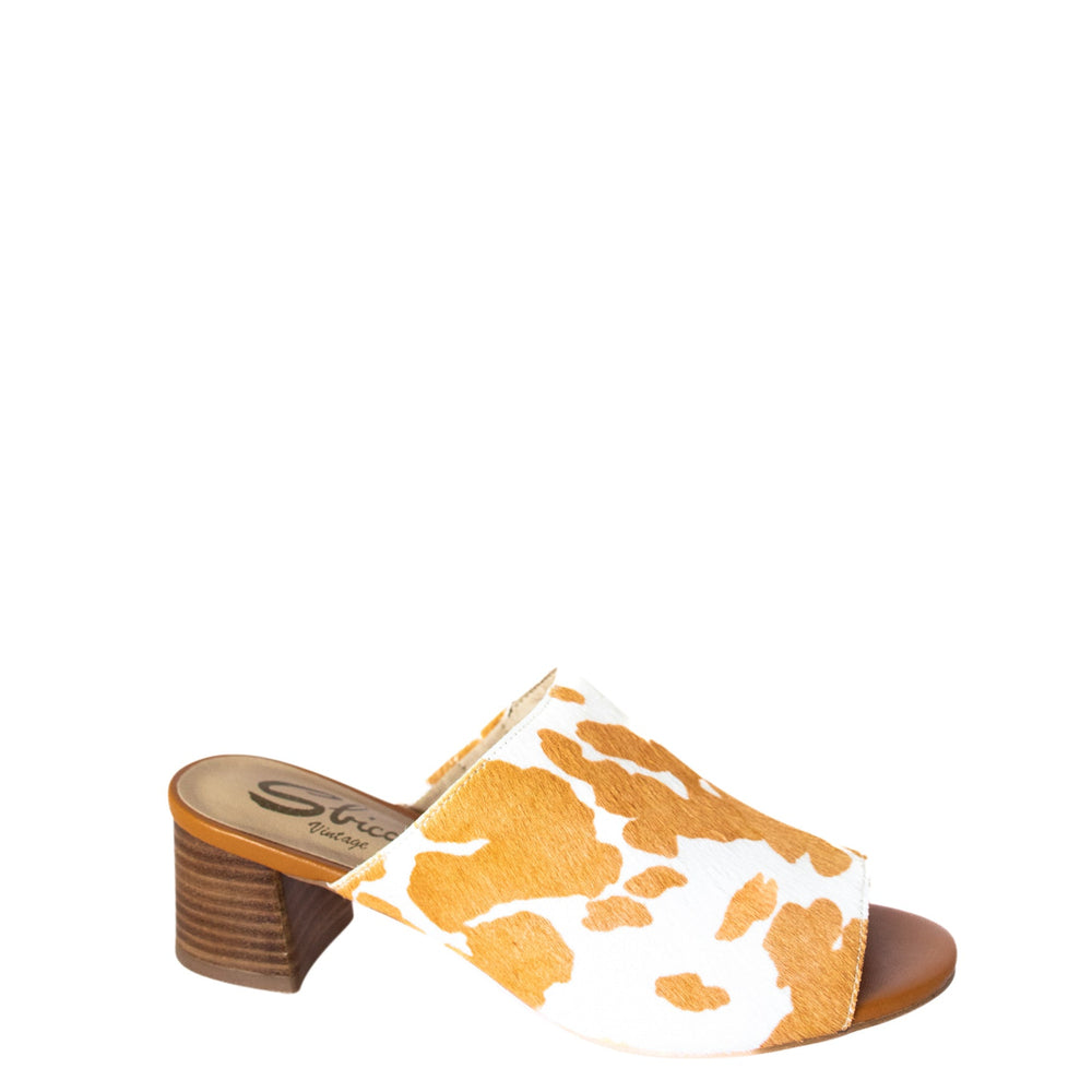 
                      
                        Richwood Peeptoe Tan and White Cowhide Slide
                      
                    